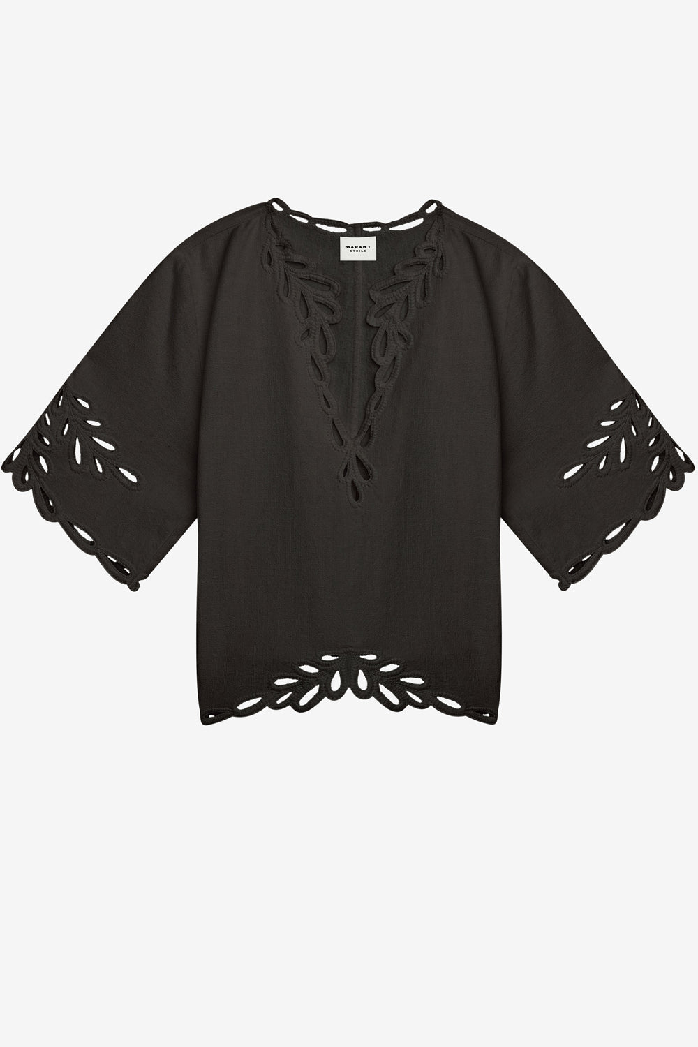 Top shana con bordado calado - Negro lavado - Woman - 1