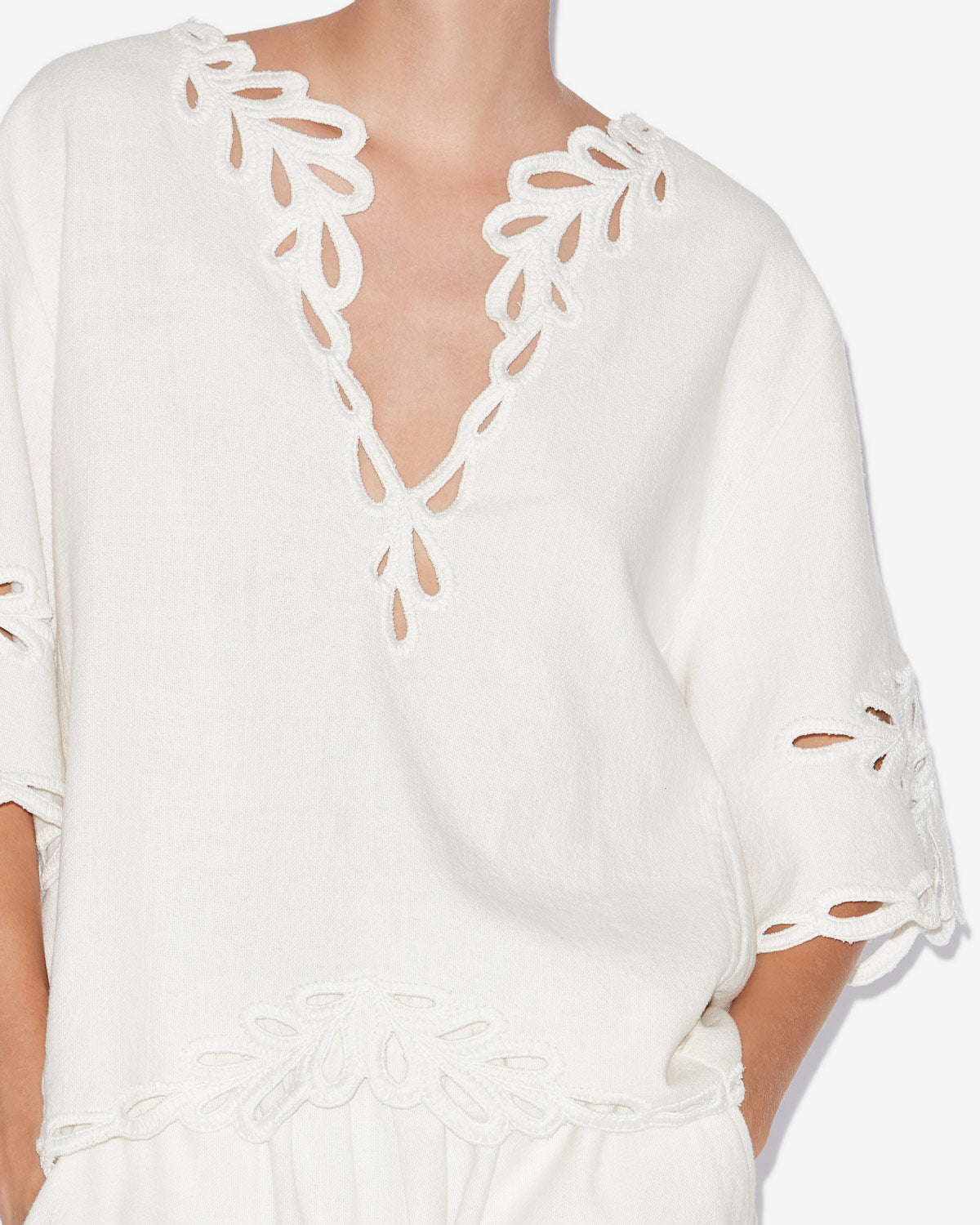 Shana openwork embroidery top - White - Woman - 2