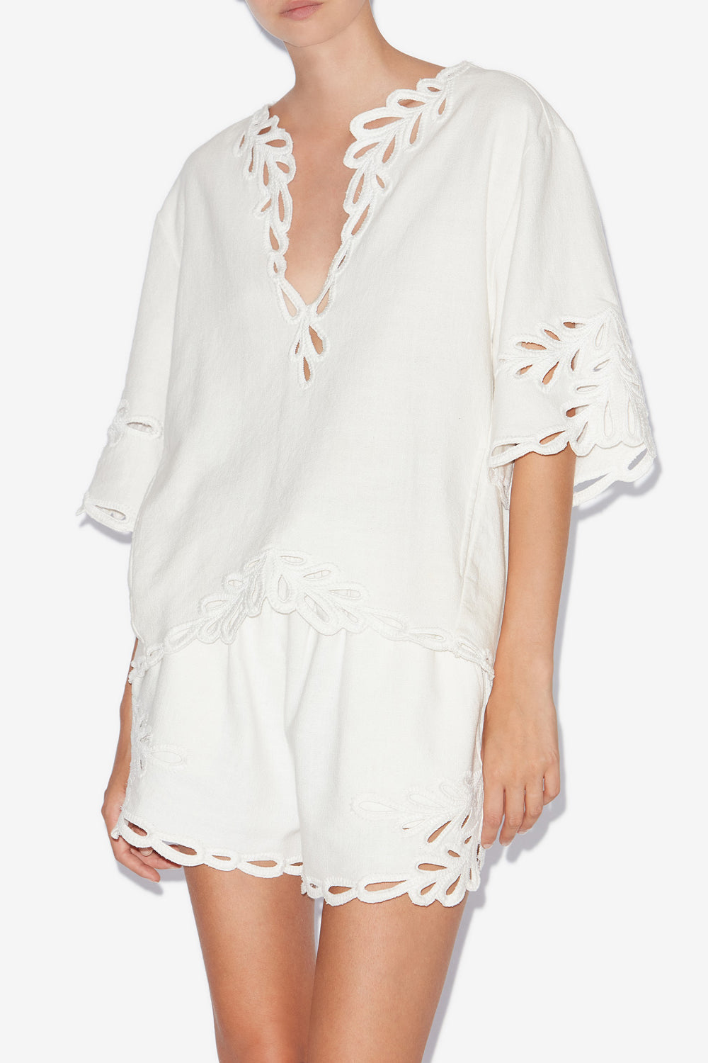 Top shana con bordado calado - Blanco - Woman - 4