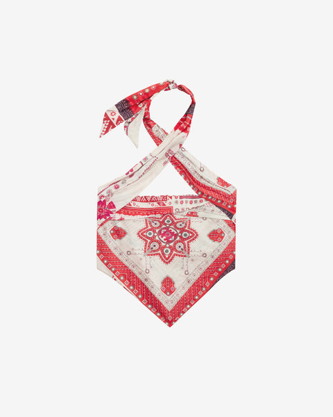 FEYZA TOP Woman red and ecru | ISABEL MARANT Official online