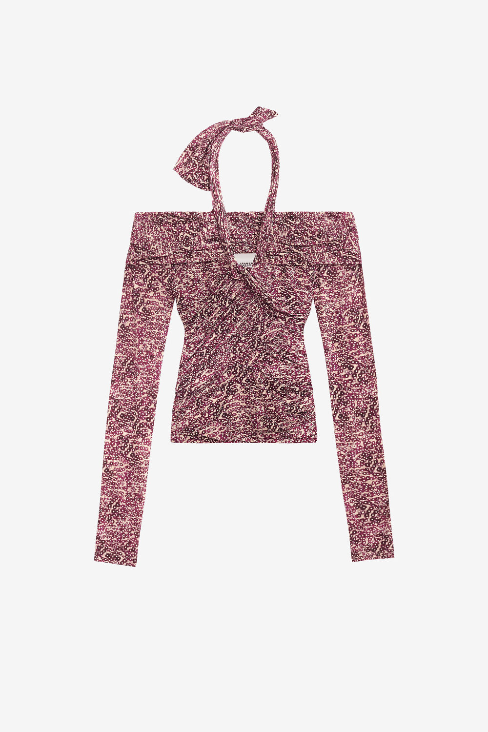 Top drapé vonda en jersey imprimé - Violet-écru - Woman - 1