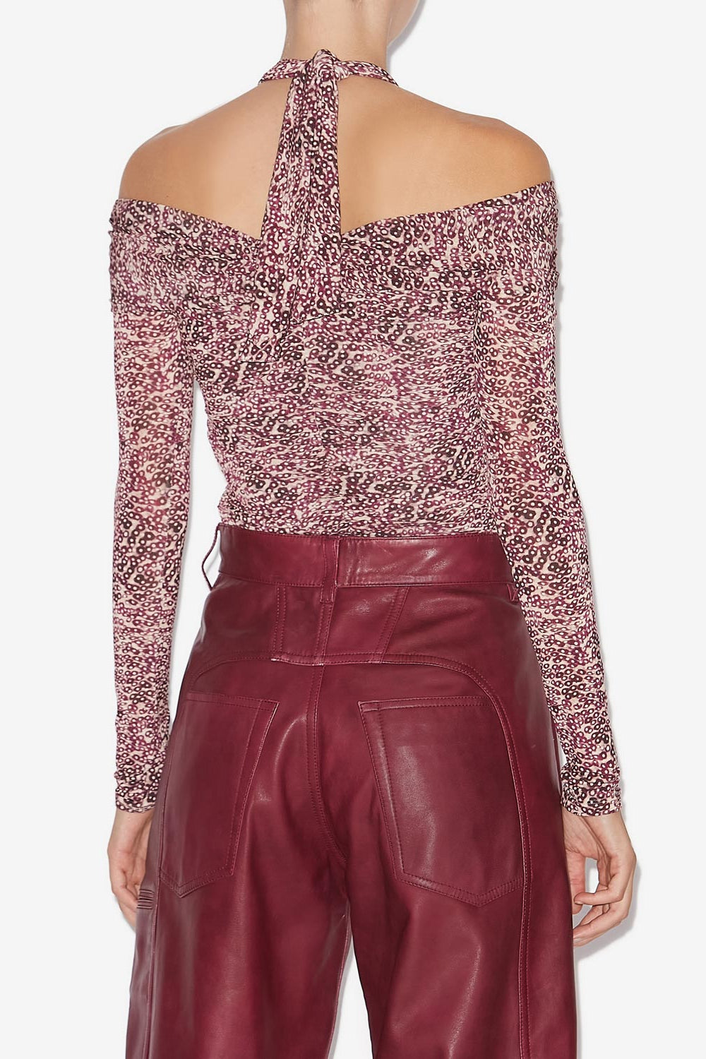 Top drapé vonda en jersey imprimé - Violet-écru - Woman - 5