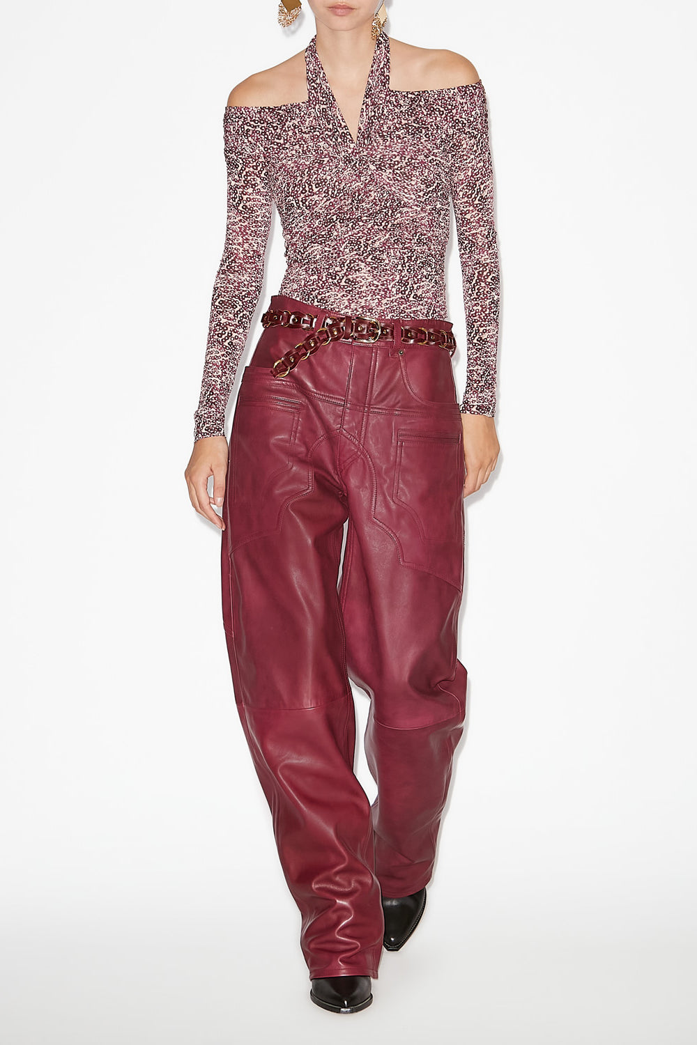 Top drapé vonda en jersey imprimé - Violet-écru - Woman - 2