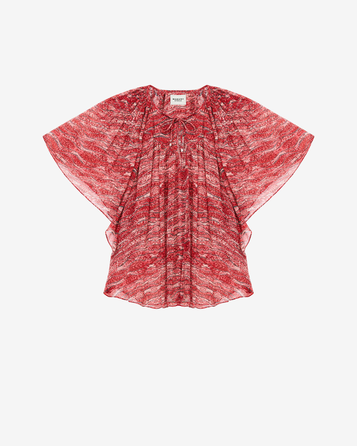 Top neslya aus bedrucktem musselin - Rot - Woman - 5