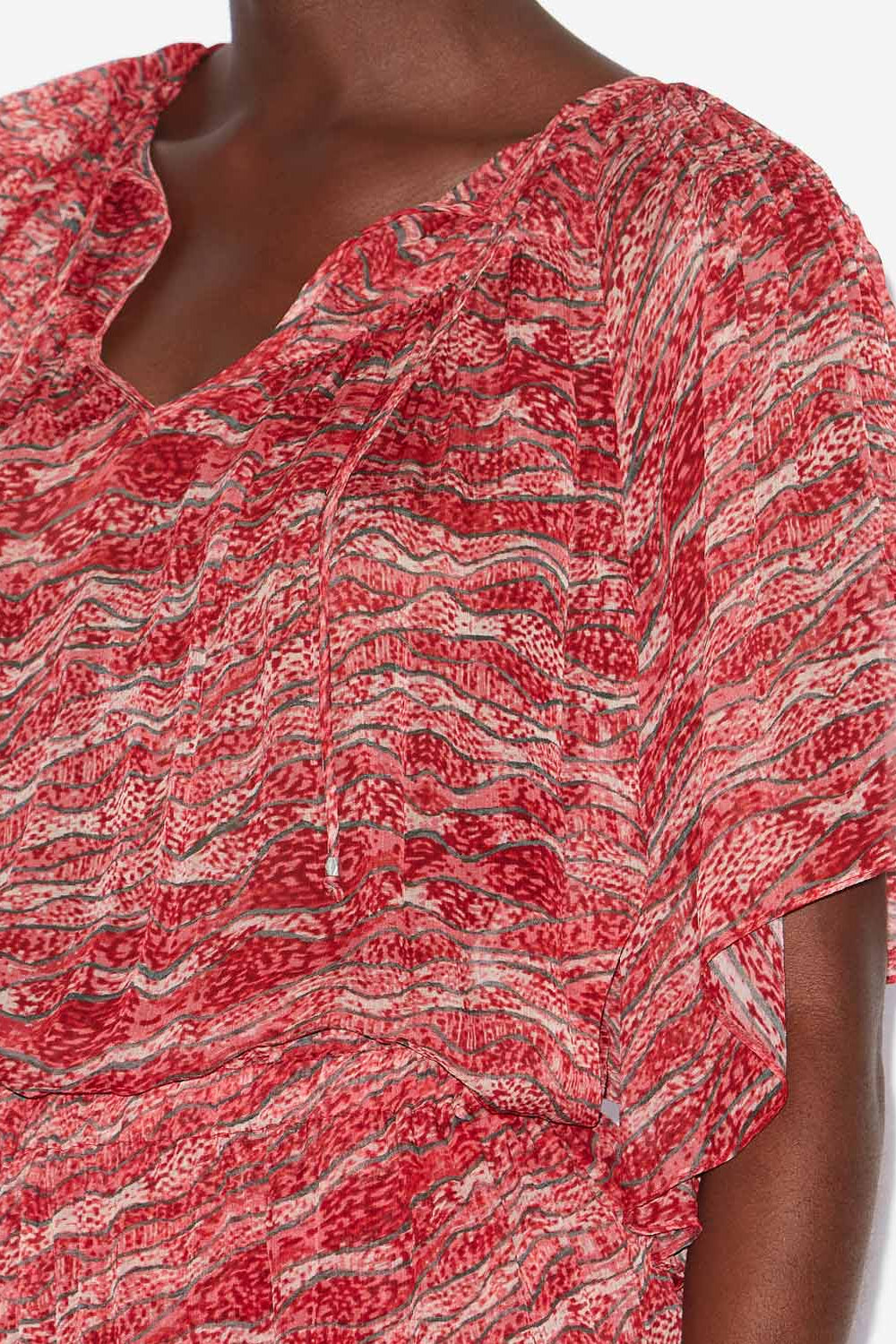 Top de muselina estampada neslya - Rojo - Woman - 3
