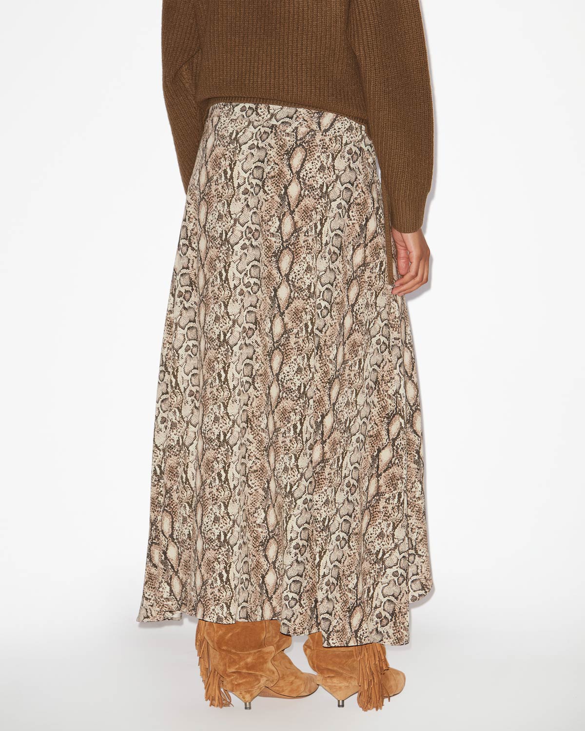 Sakura long printed silk skirt - Natural - Woman - 4