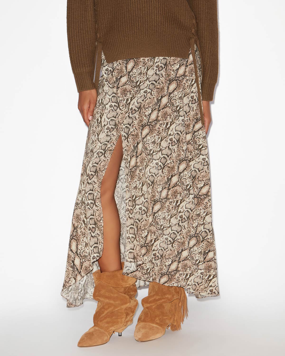 Sakura long printed silk skirt - Natural - Woman - 3