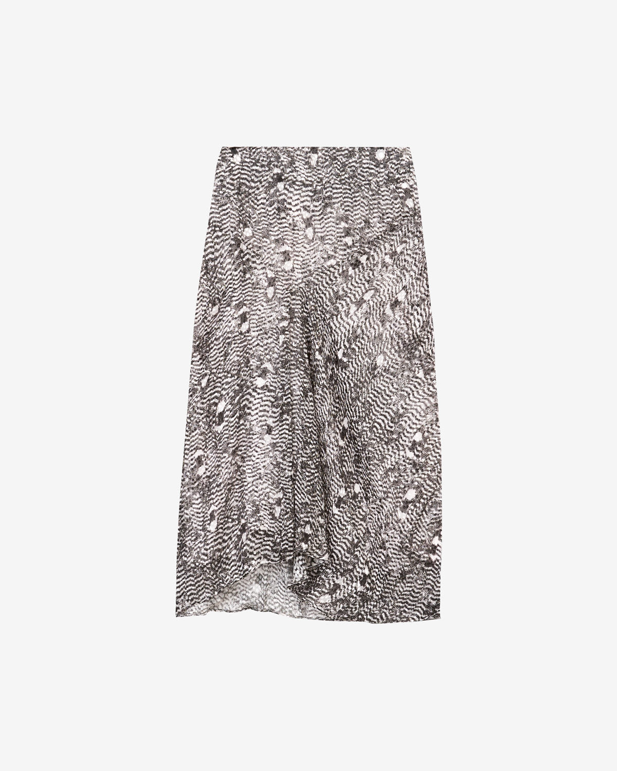 Jupe midi lisanne en velours dévoré - Noir et écru - Woman - 5