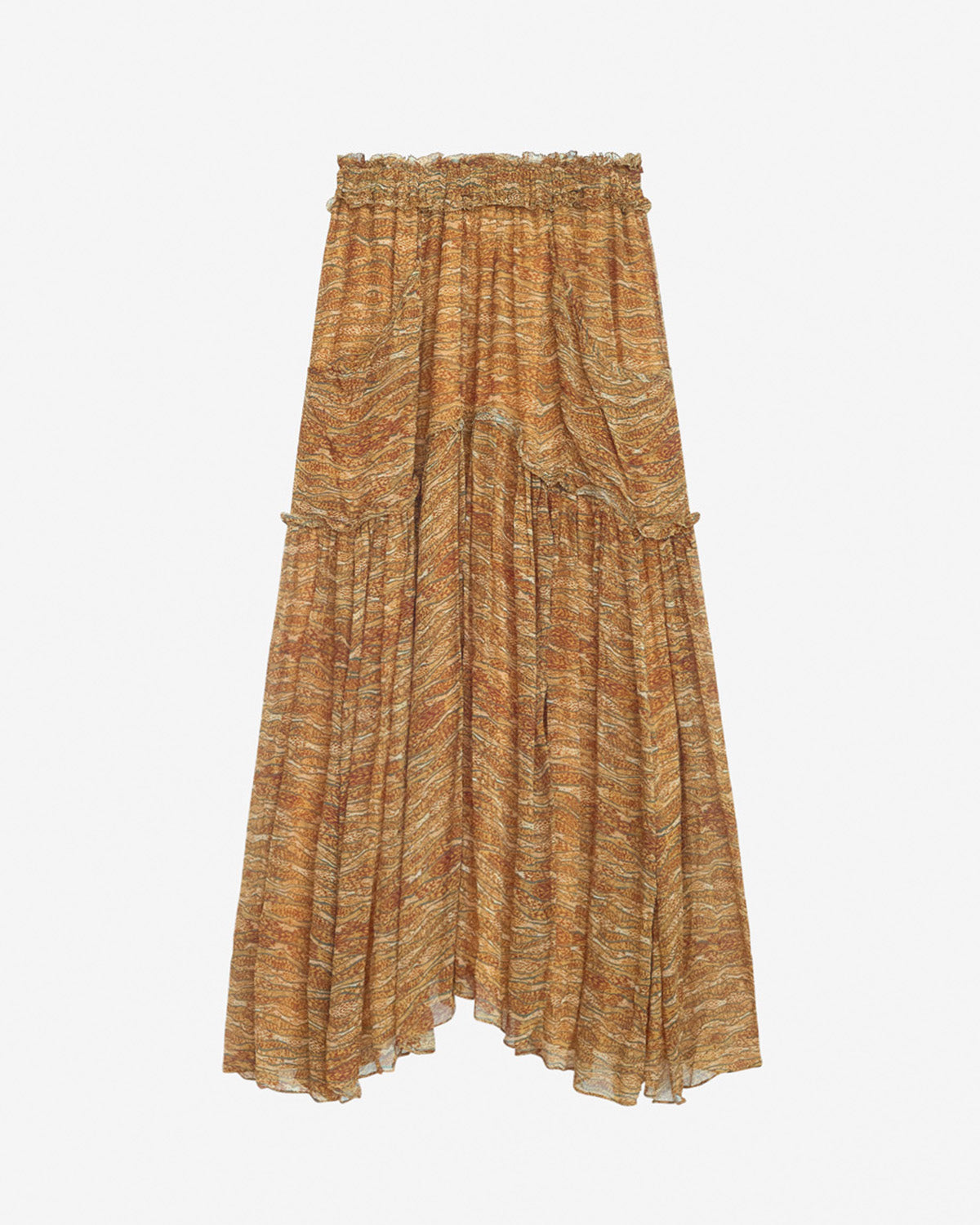 Veronique long gathered muslin skirt - Khaki - Woman - 5