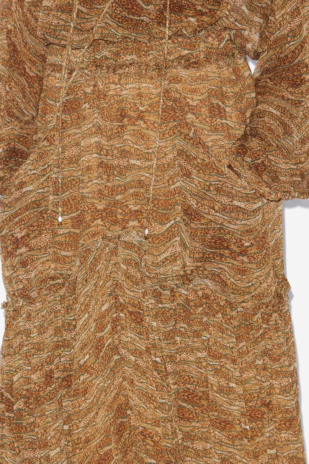 Gonna lunga arricciata veronique in mussola - Cachi - Woman - 3