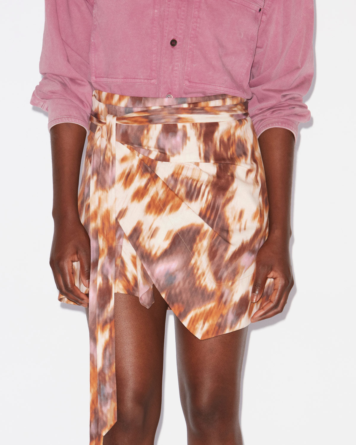 Berenice jersey mini wrap skirt - Ecru-ochre - Woman - 3