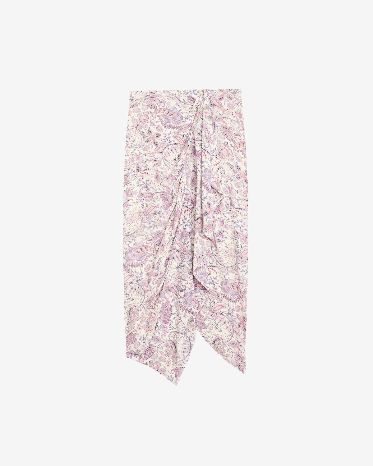 Zaine printed draped skirt - Ecru-purple - Woman - 5