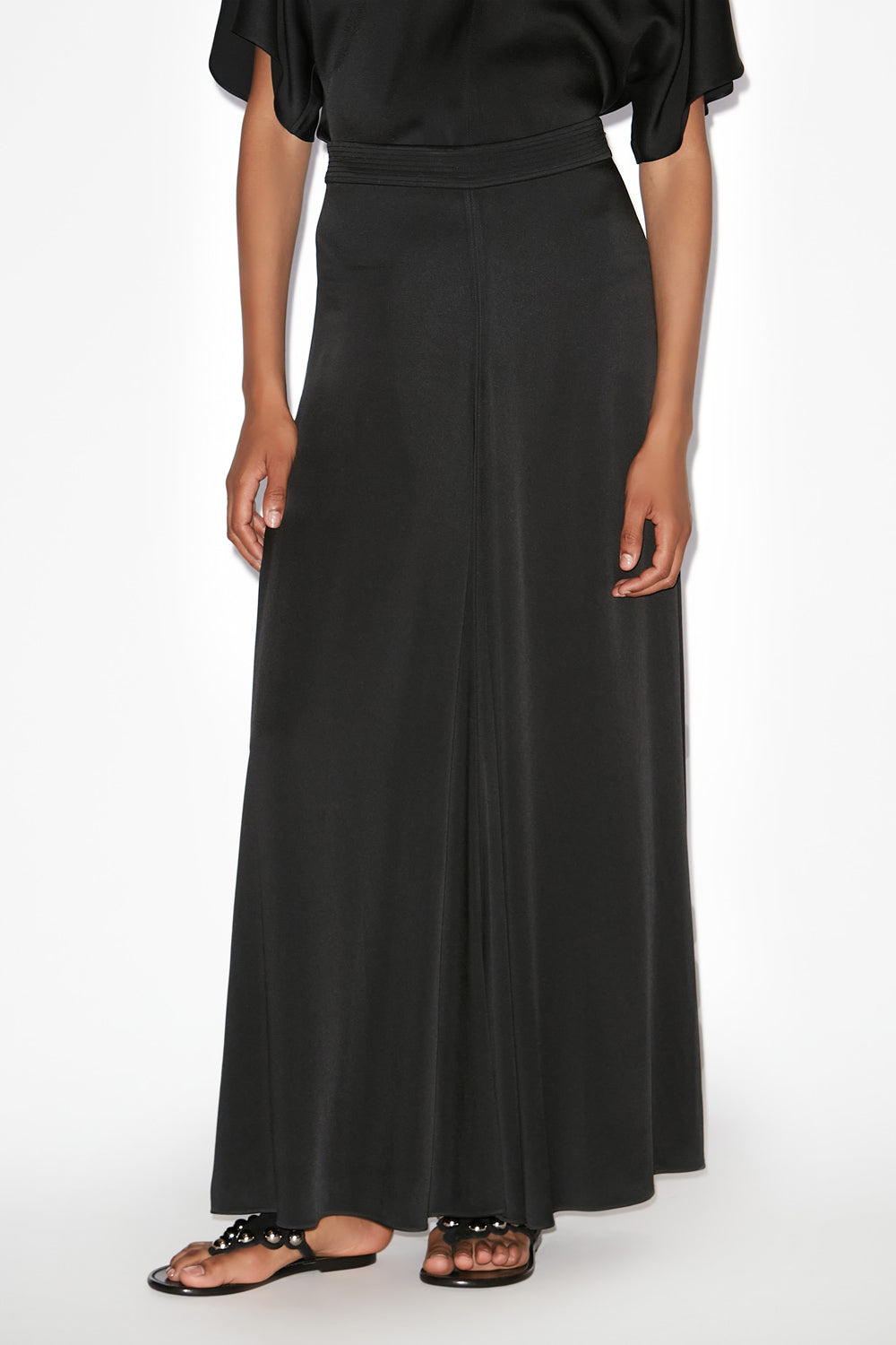 Gonna lunga kayana in raso - Nero - Woman - 4