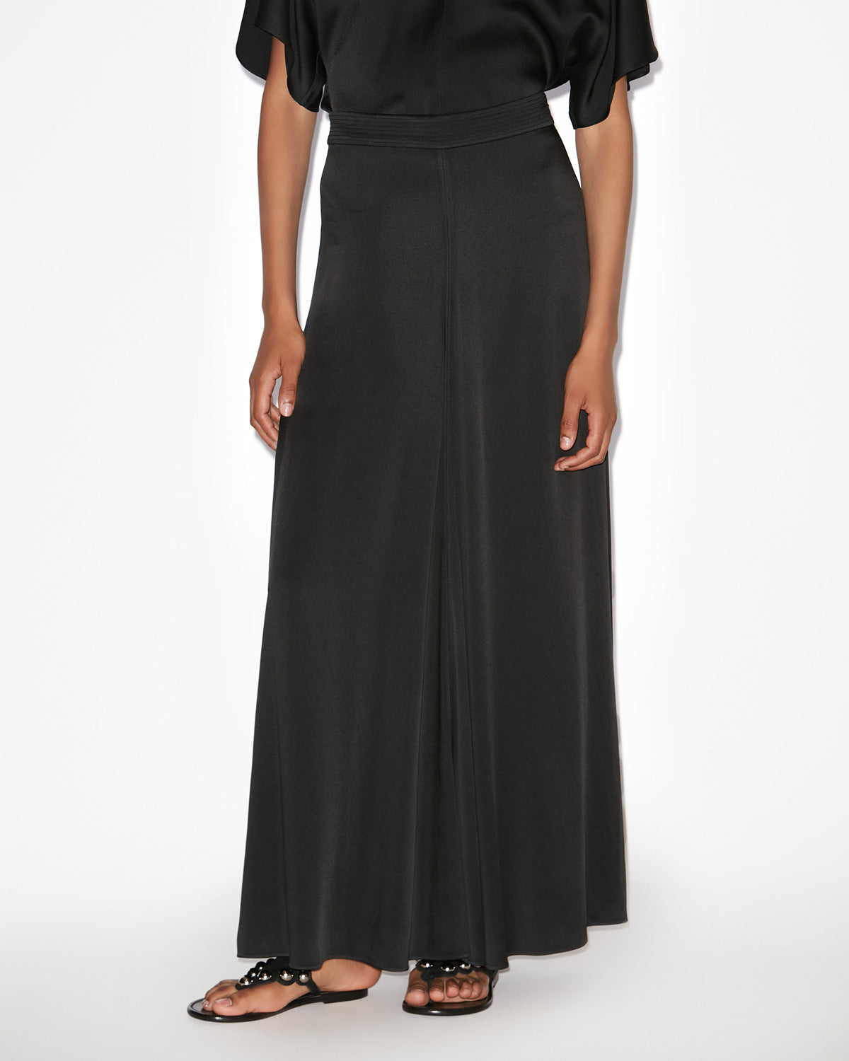 Gonna lunga kayana in raso - Nero - Woman - 3