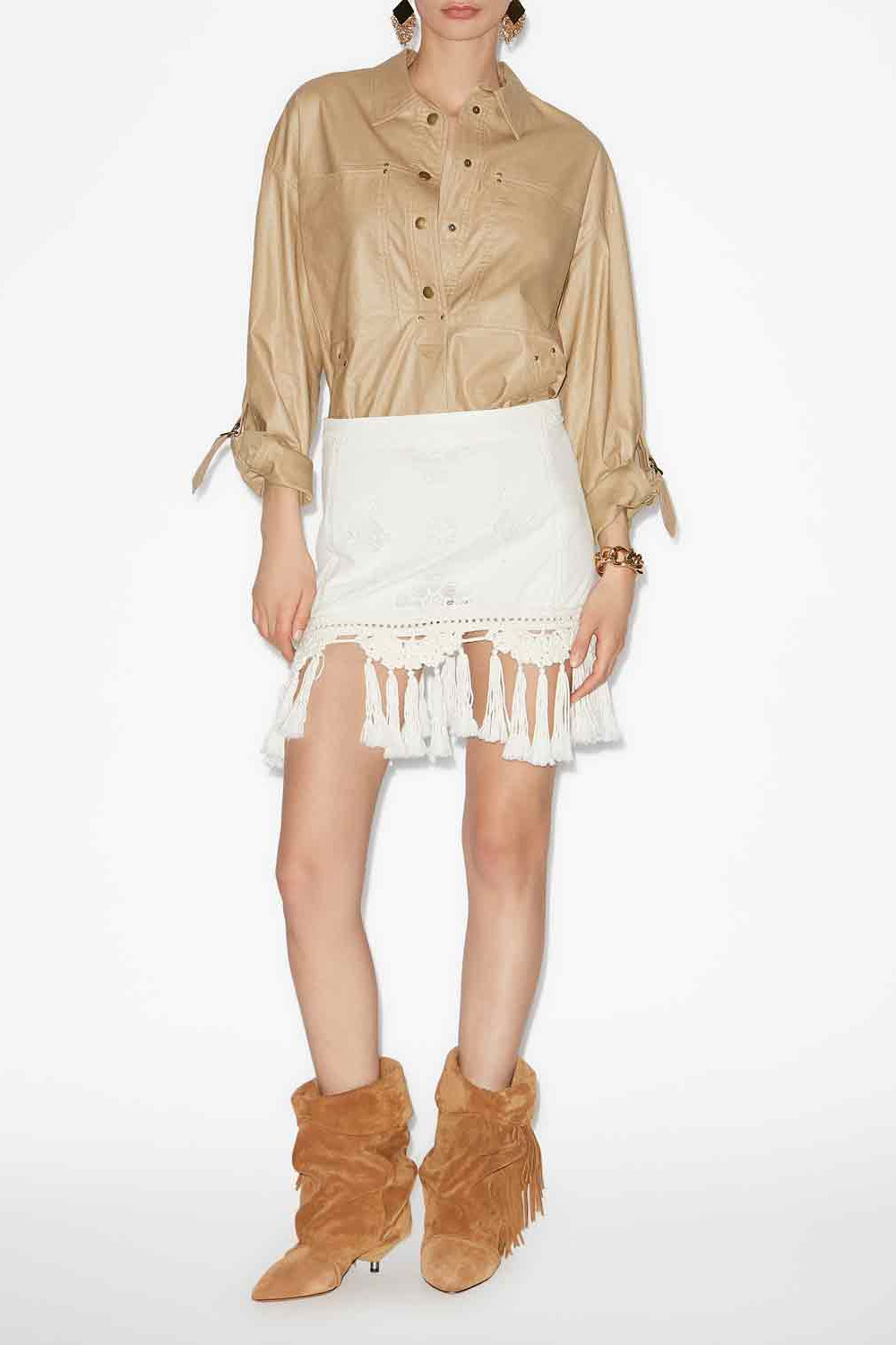 Minifalda de macramé sandra - Blanco - Woman - 2