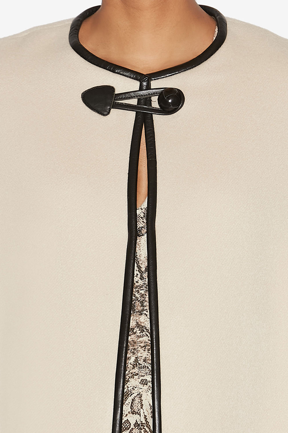 Capa larga de lana y cachemir emilina - Crudo - Woman - 3