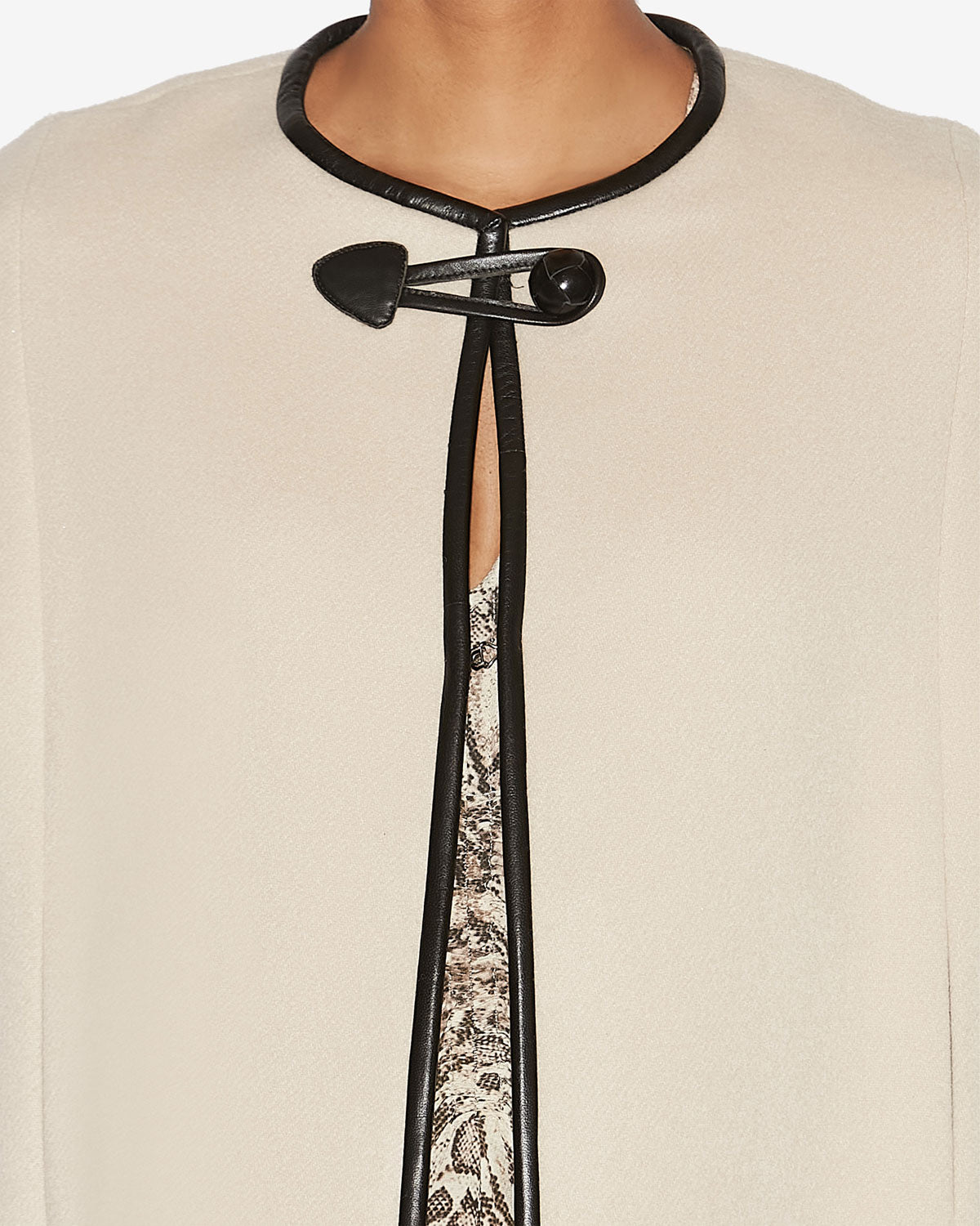 Emilina long wool and cashmere cape - Ecru - Woman - 2