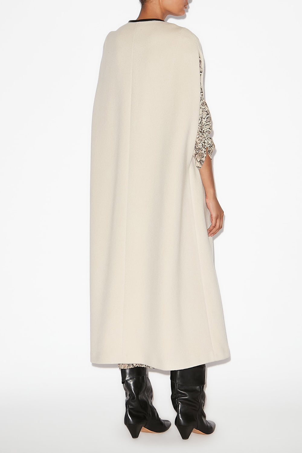 Capa larga de lana y cachemir emilina - Crudo - Woman - 4