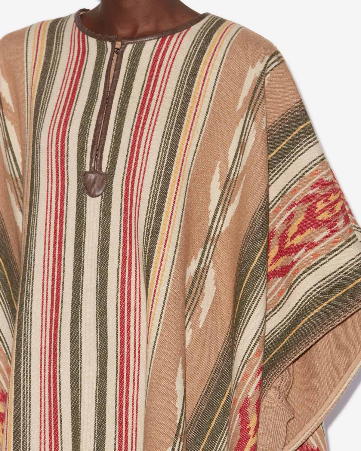 Capa de lana con estampado gráfico davida - Camel - Woman - 2