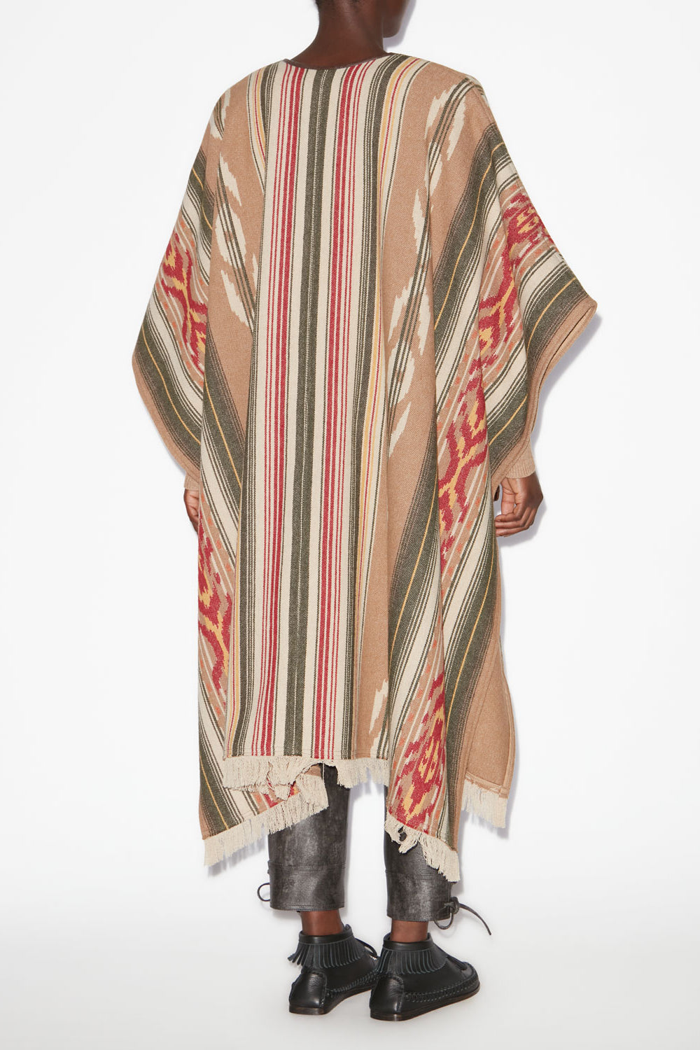 Capa de lana con estampado gráfico davida - Camel - Woman - 4