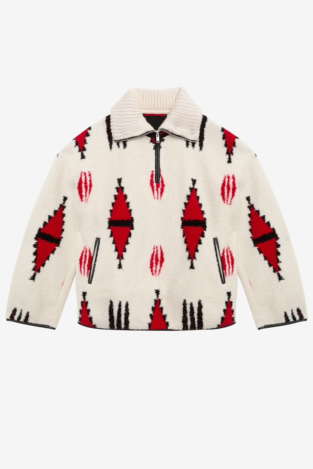 Abrigo polar con estampado gráfico marner - Ecru and red - Woman - 1