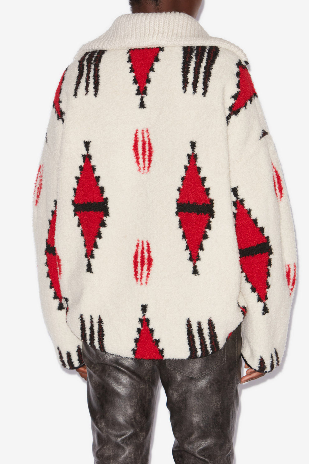 Abrigo polar con estampado gráfico marner - Ecru and red - Woman - 5