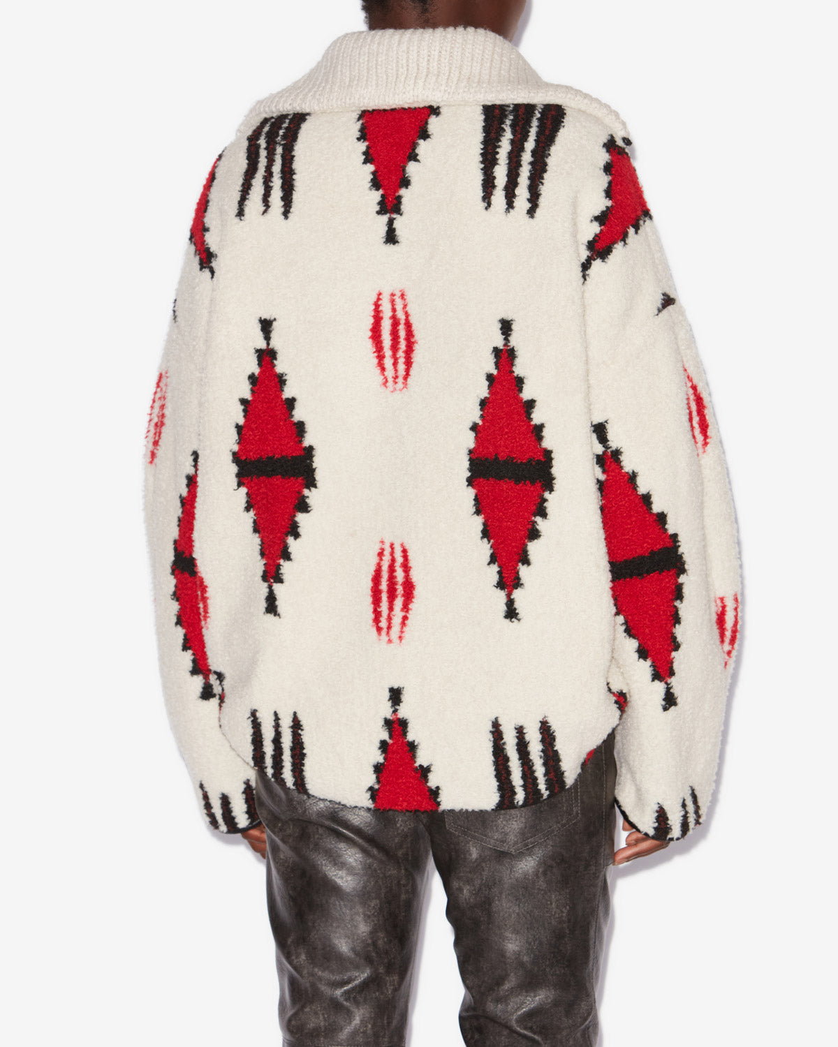 Abrigo polar con estampado gráfico marner - Ecru and red - Woman - 4