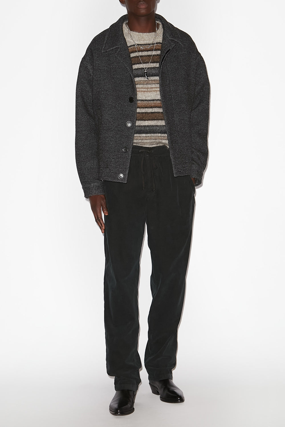 Simon short virgin wool coat - Anthracite - Man - 2