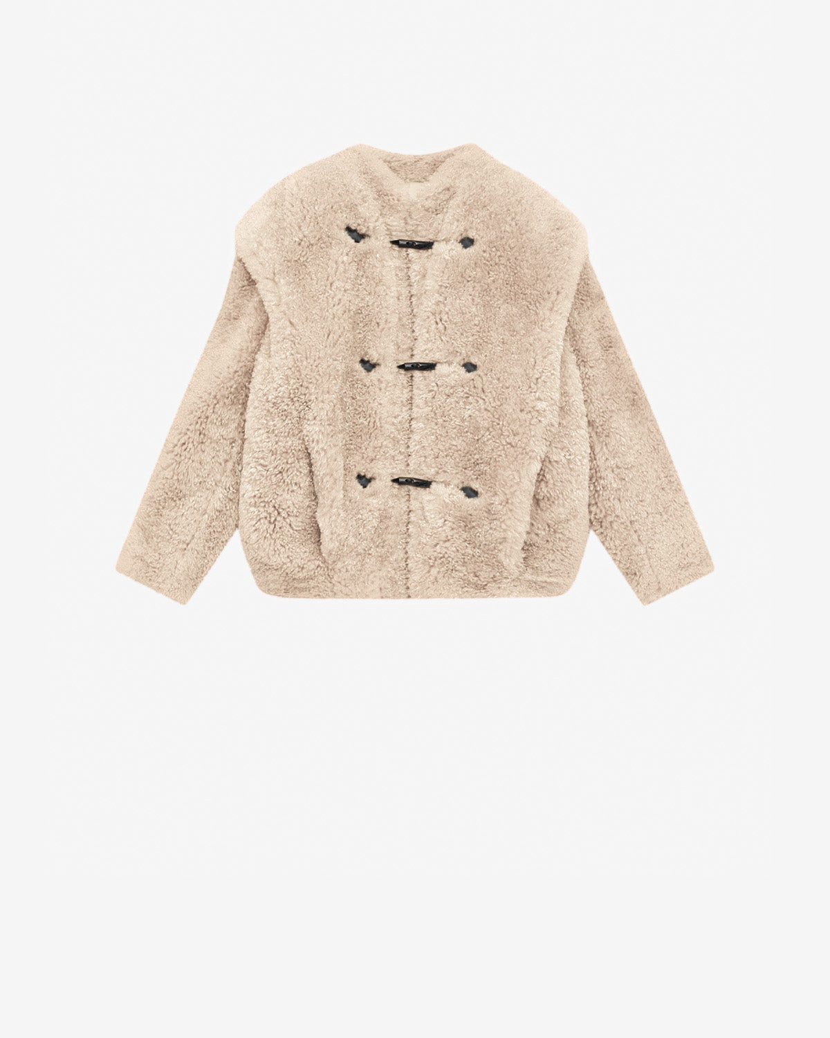 Avalia curly fur style coat - Ecru - Woman - 1