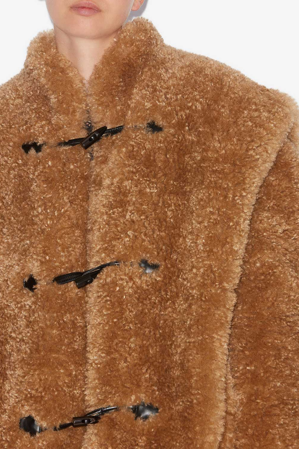 Abrigo efecto pelo rizado avalia - Camel - Woman - 3