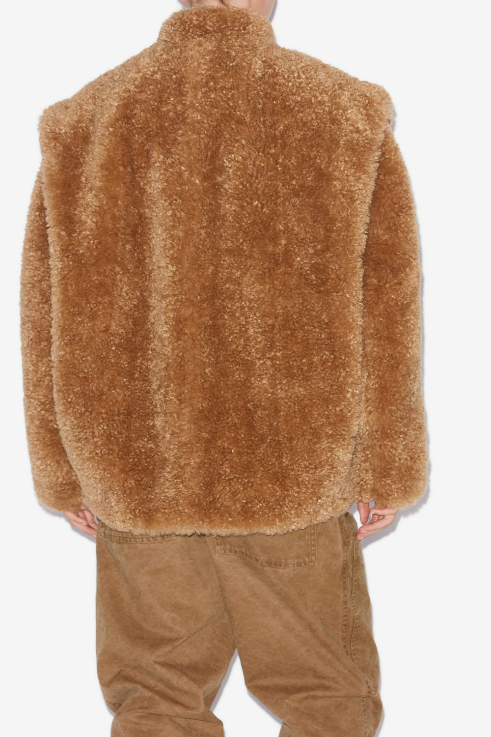 Abrigo efecto pelo rizado avalia - Camel - Woman - 5