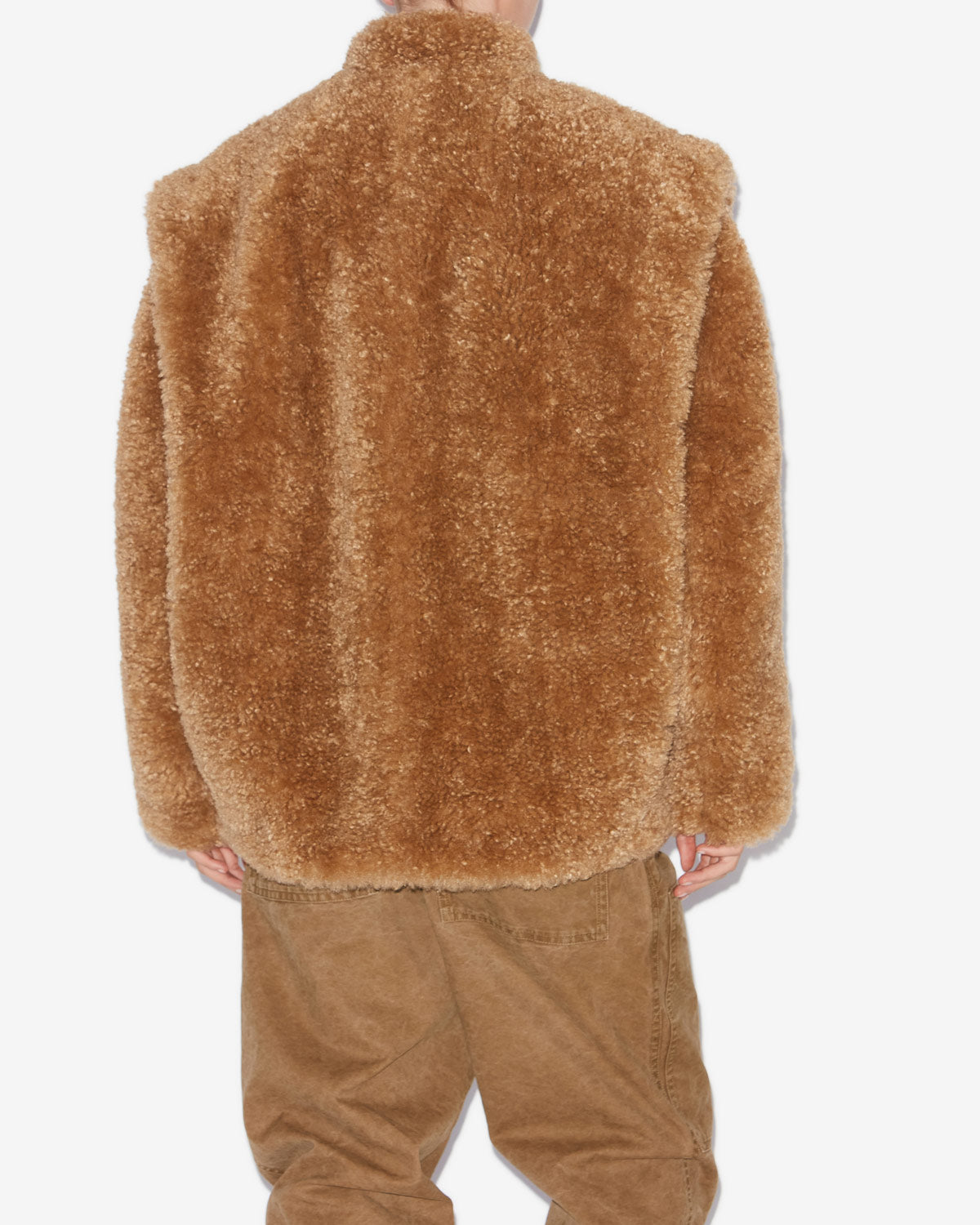 Abrigo efecto pelo rizado avalia - Camel - Woman - 4