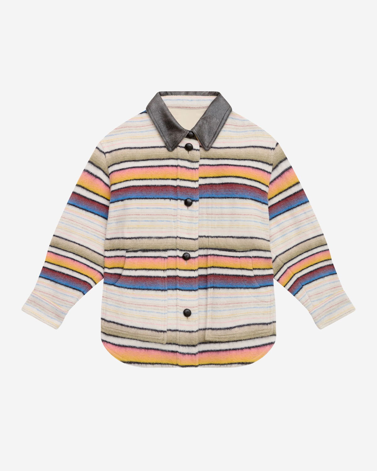 Dayvi ストライプ入りウール オーバーシャツコート - 色とりどりの - Woman - 5