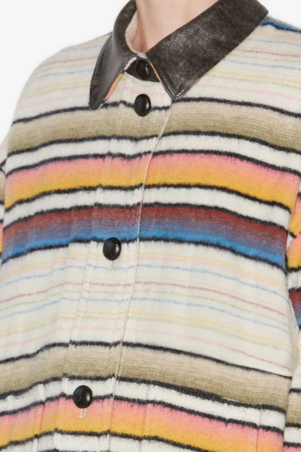 Dayvi striped wool overshirt coat - Multicolor - Woman - 3
