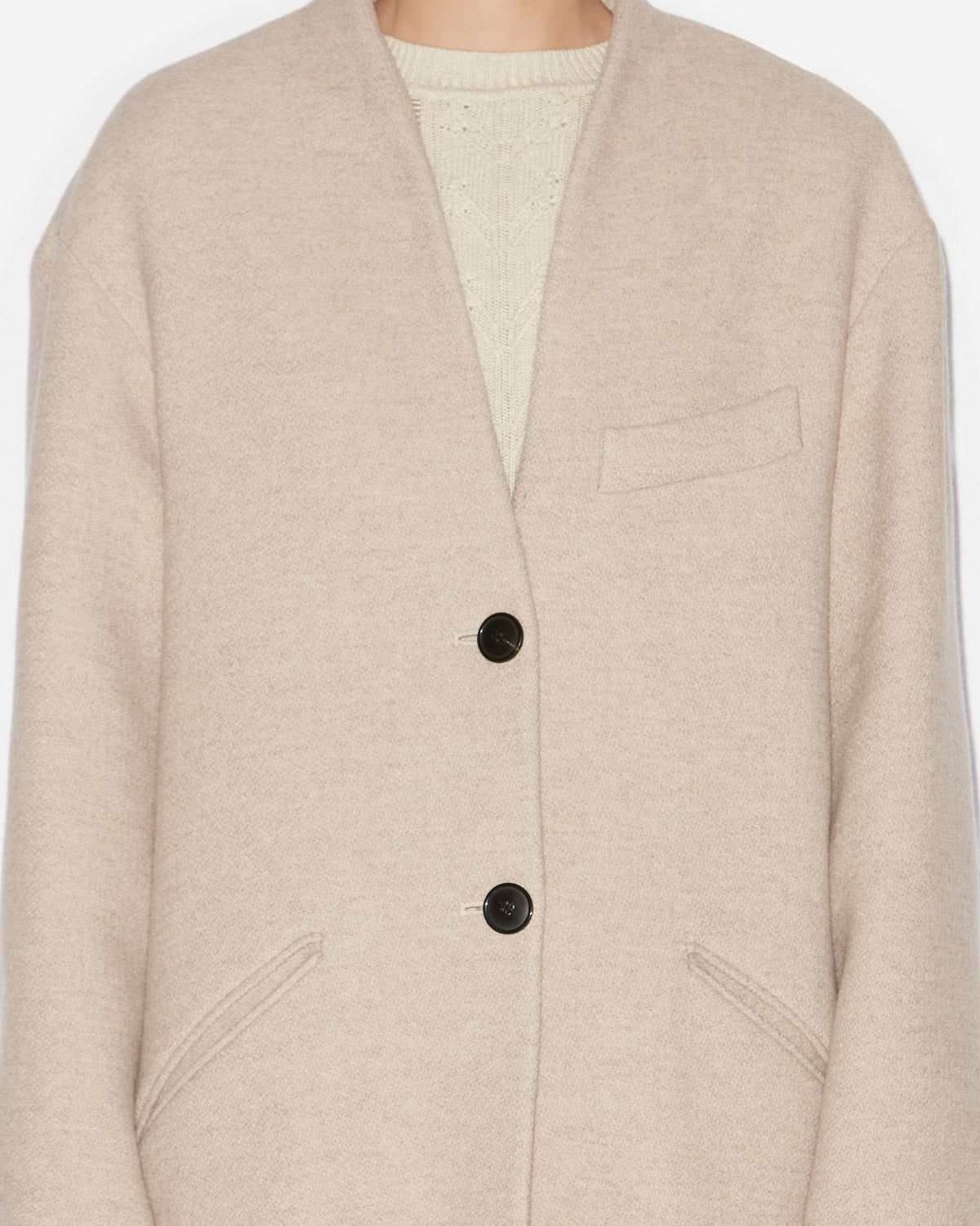 Eris long virgin wool coat - Beige - Woman - 2