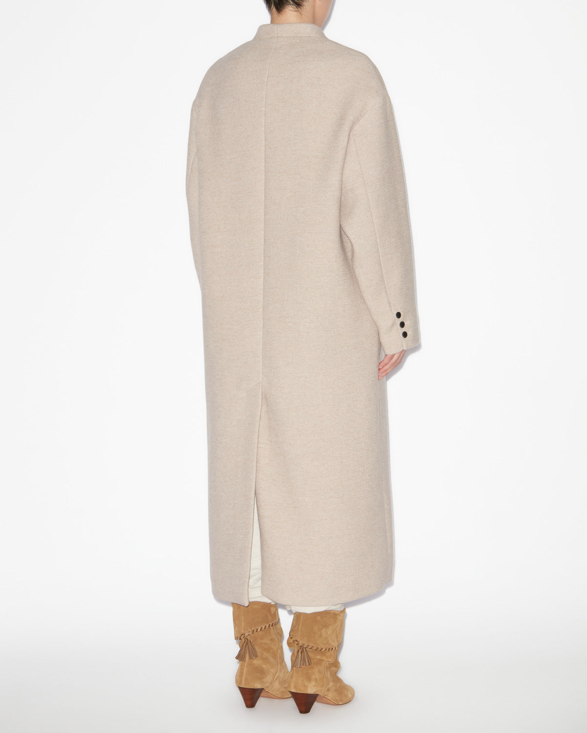 Eris long virgin wool coat - Beige - Woman - 3