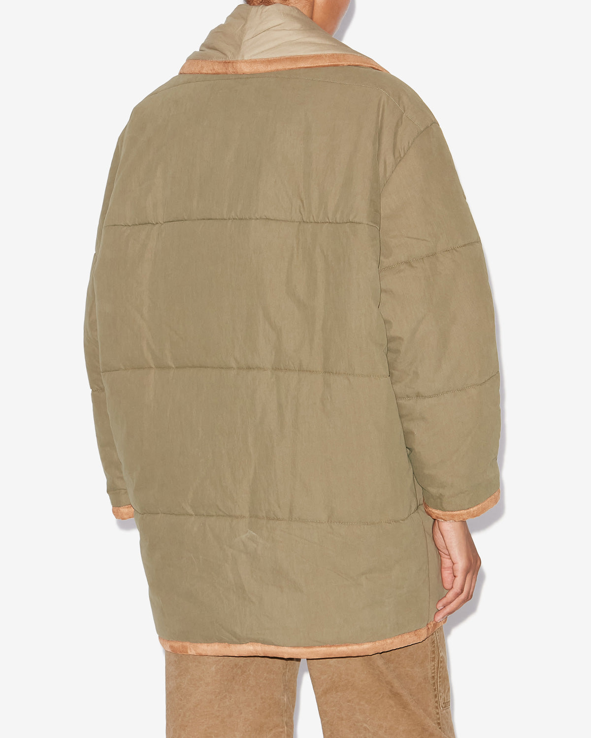 Gally quilted cotton down coat - Khaki - Woman - 4