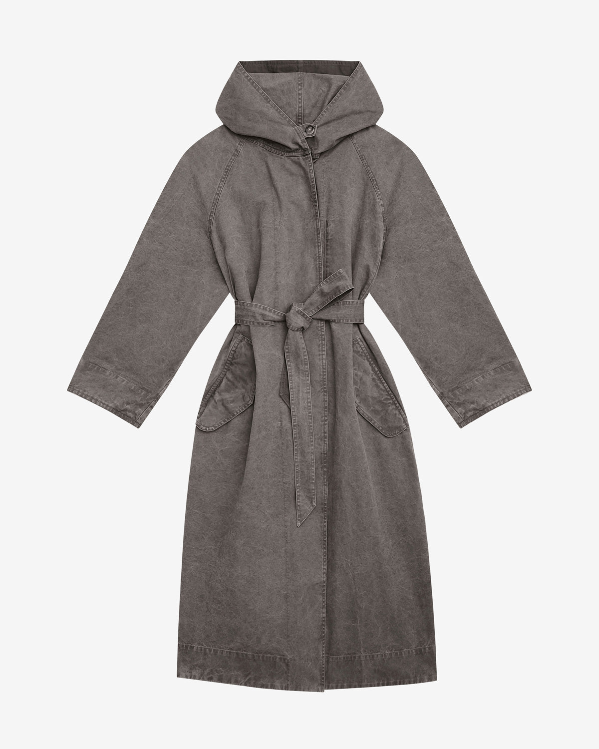 Ketlyn long coated cotton coat - Black - Woman - 4