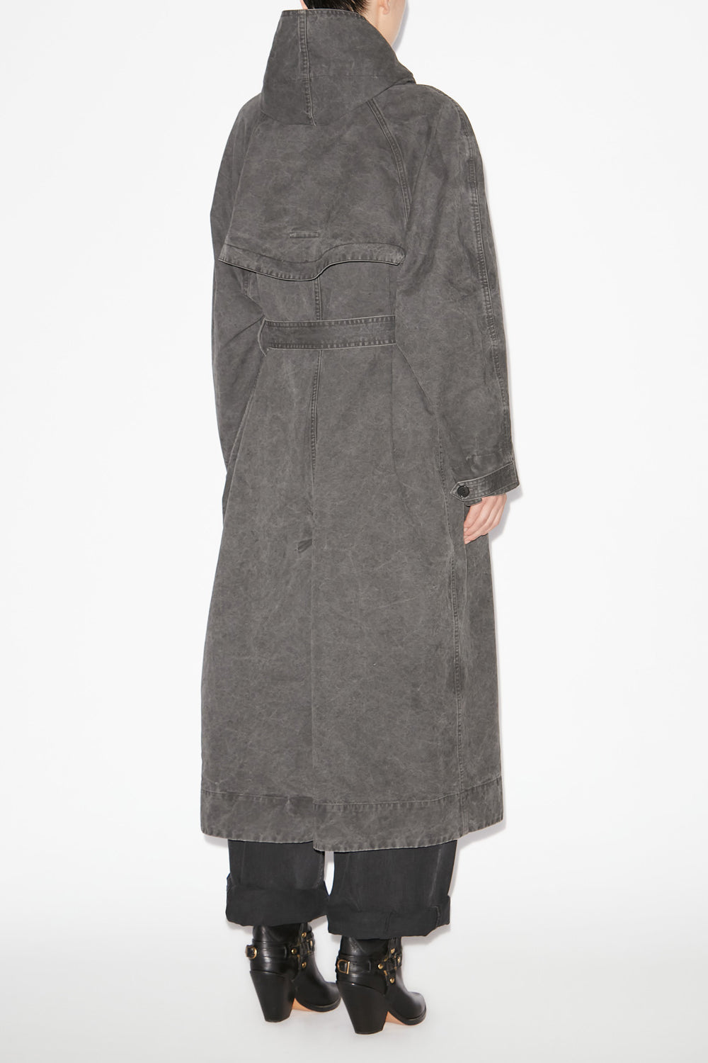 Ketlyn long coated cotton coat - Black - Woman - 4