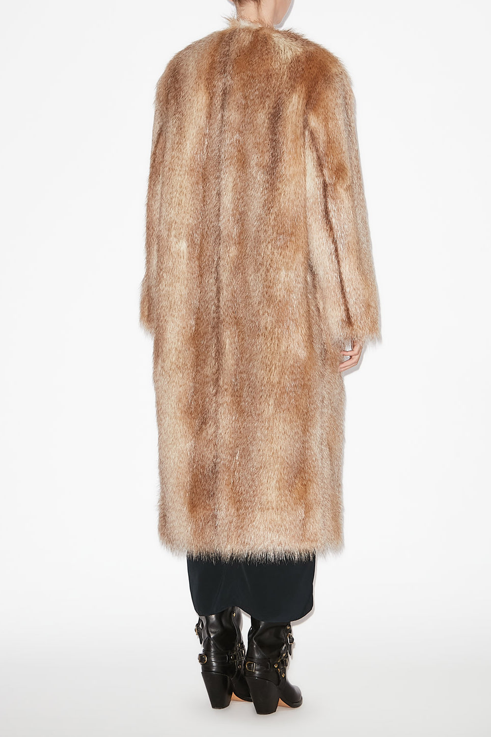 Alberta long faux fur coat - Natural - Woman - 4
