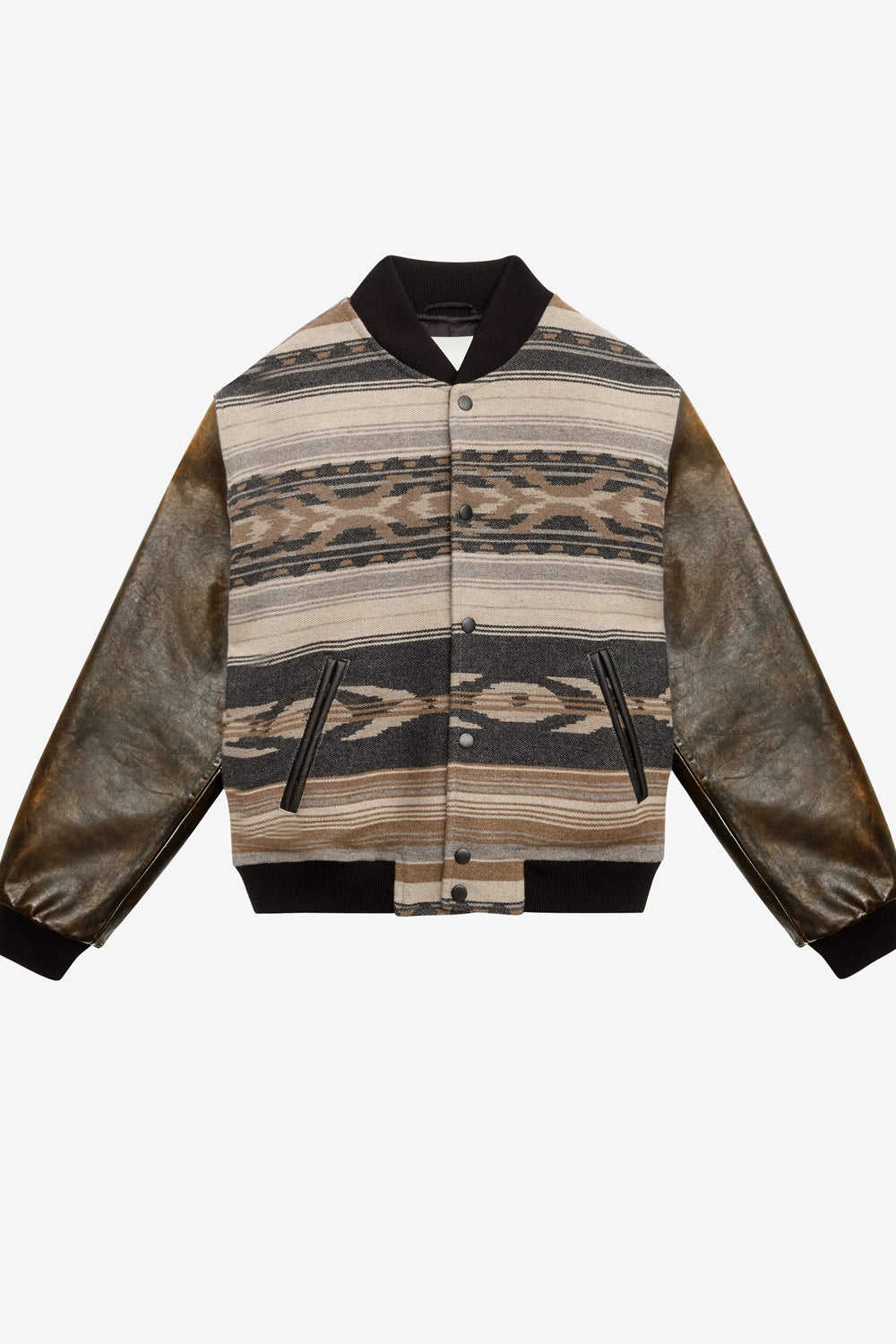 Bomber de dos materiales declan - Negro lavado - Man - 1