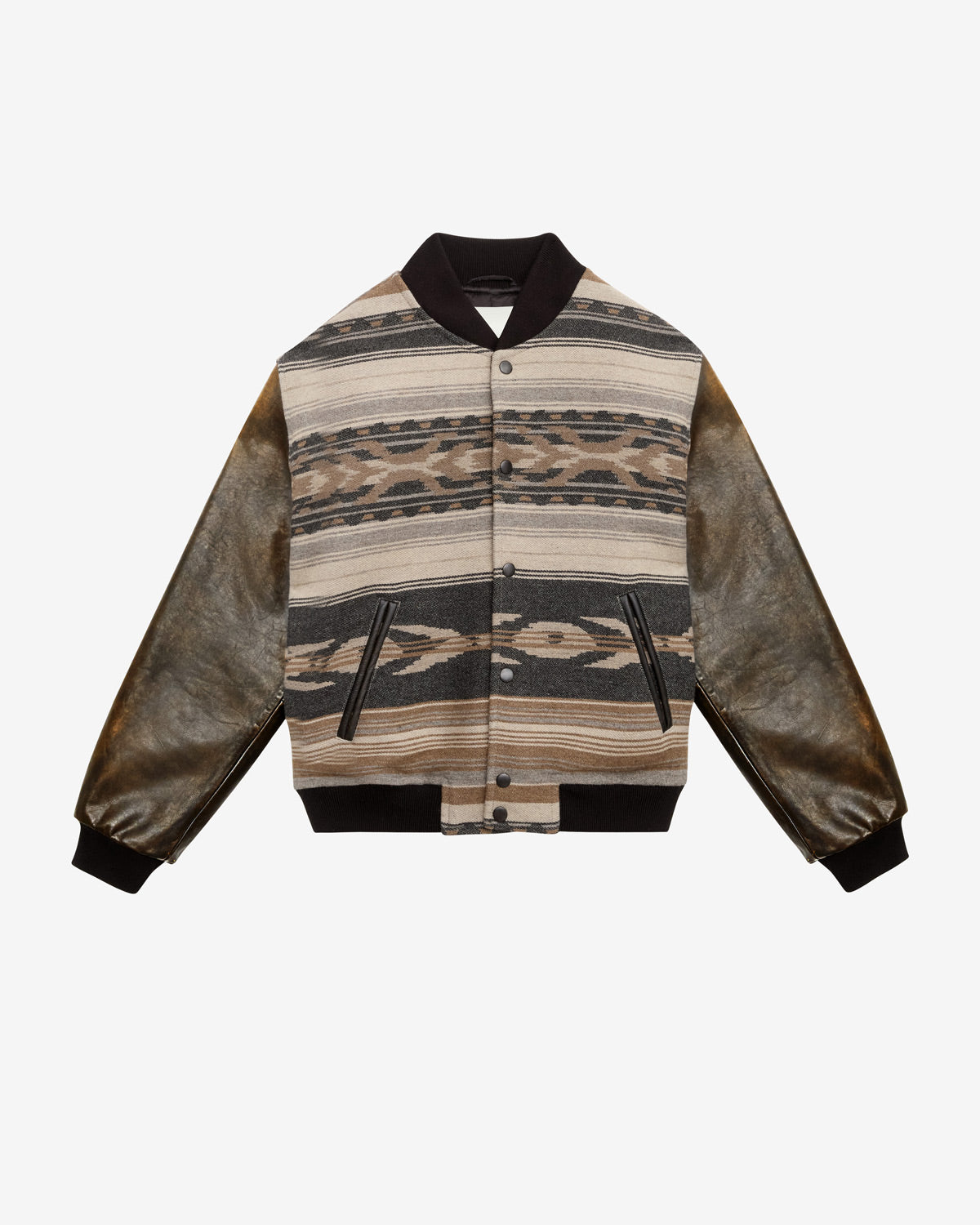 Bomber de dos materiales declan - Negro lavado - Man - 5