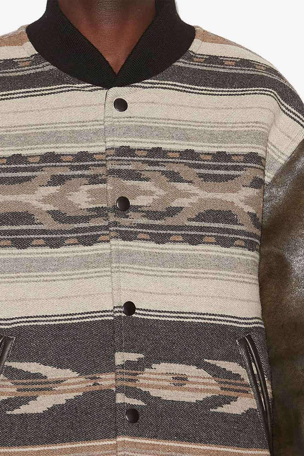 Bomber de dos materiales declan - Negro lavado - Man - 3