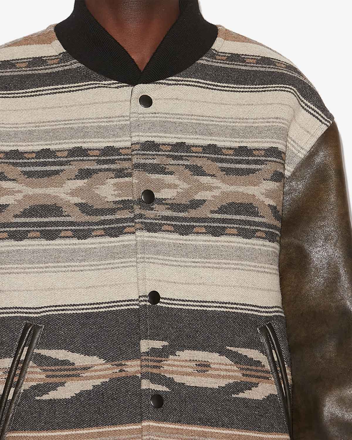 Bomber de dos materiales declan - Negro lavado - Man - 2