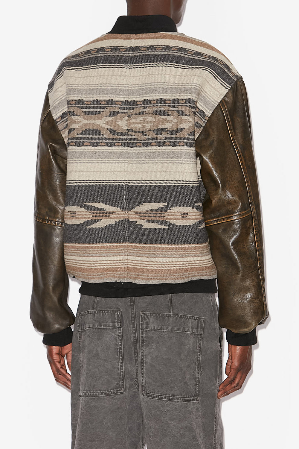 Bomber de dos materiales declan - Negro lavado - Man - 5