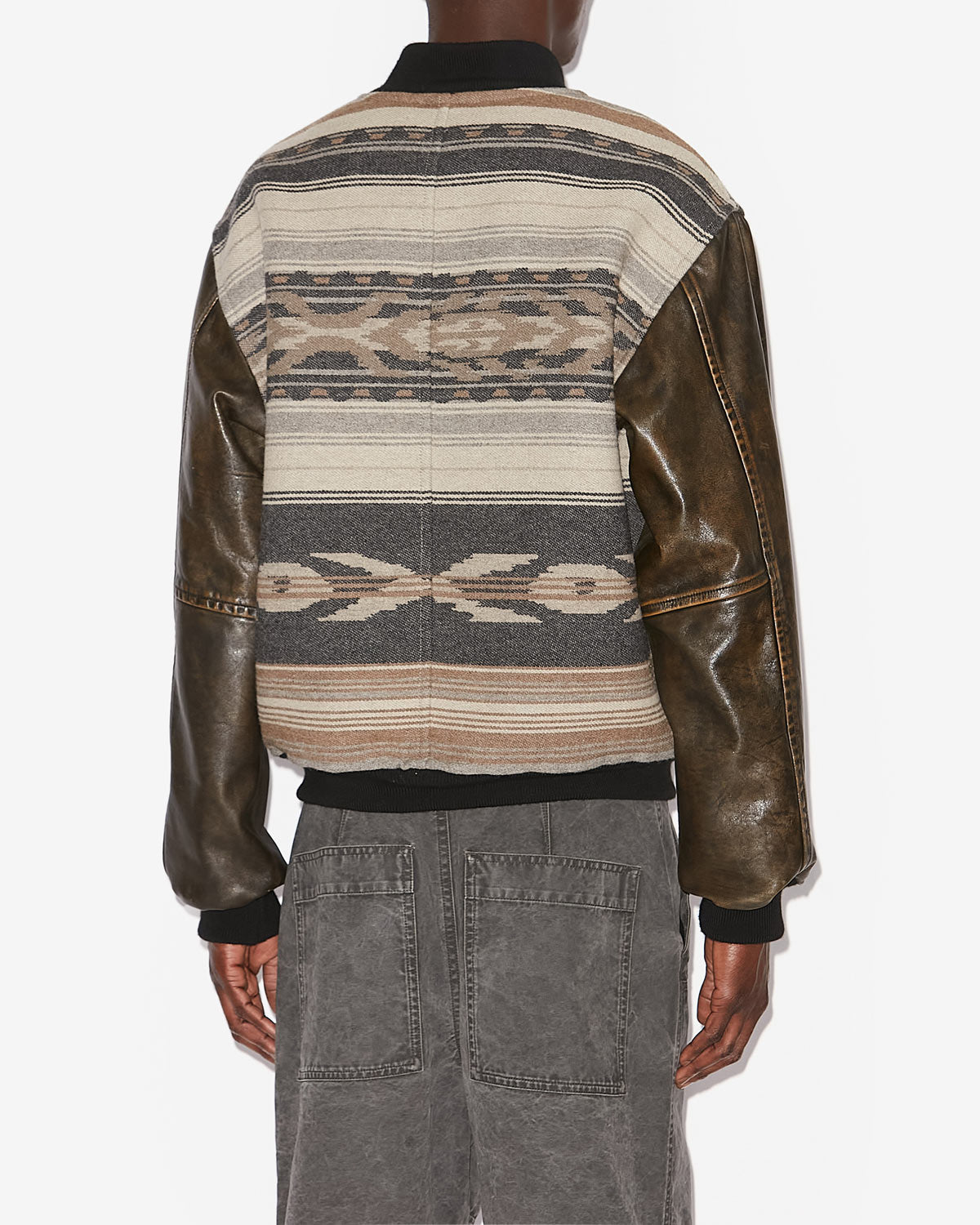 Bomber de dos materiales declan - Negro lavado - Man - 4