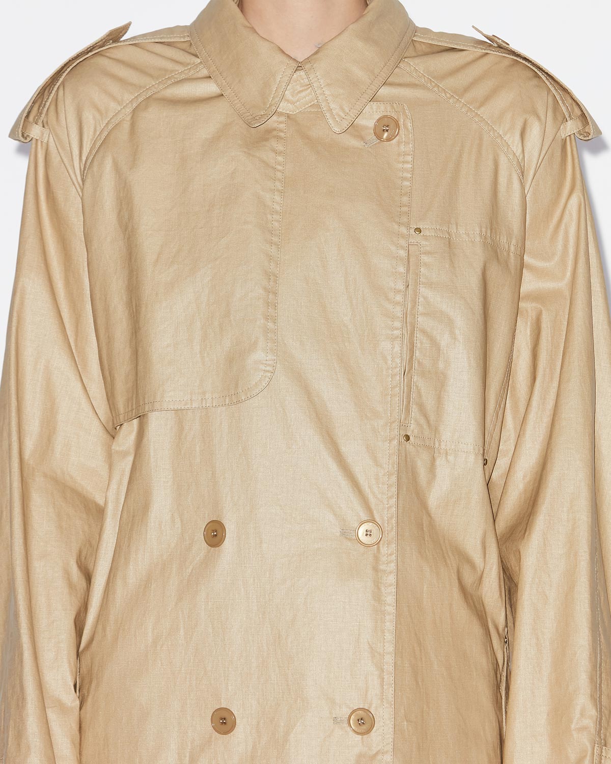 Trenchcoat franny aus beschichtetem leinen - Beige - Woman - 2