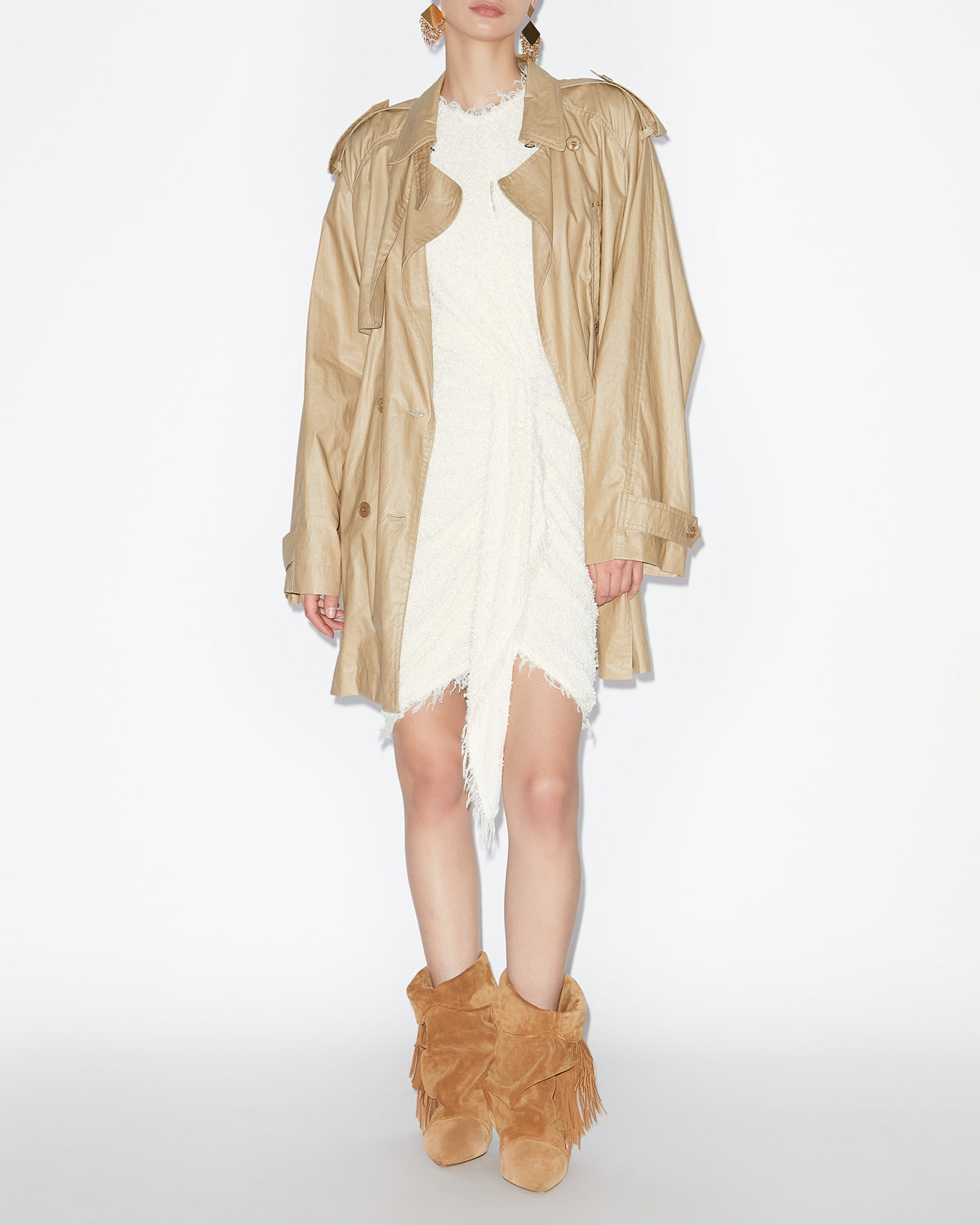 Trenchcoat franny aus beschichtetem leinen - Beige - Woman - 1