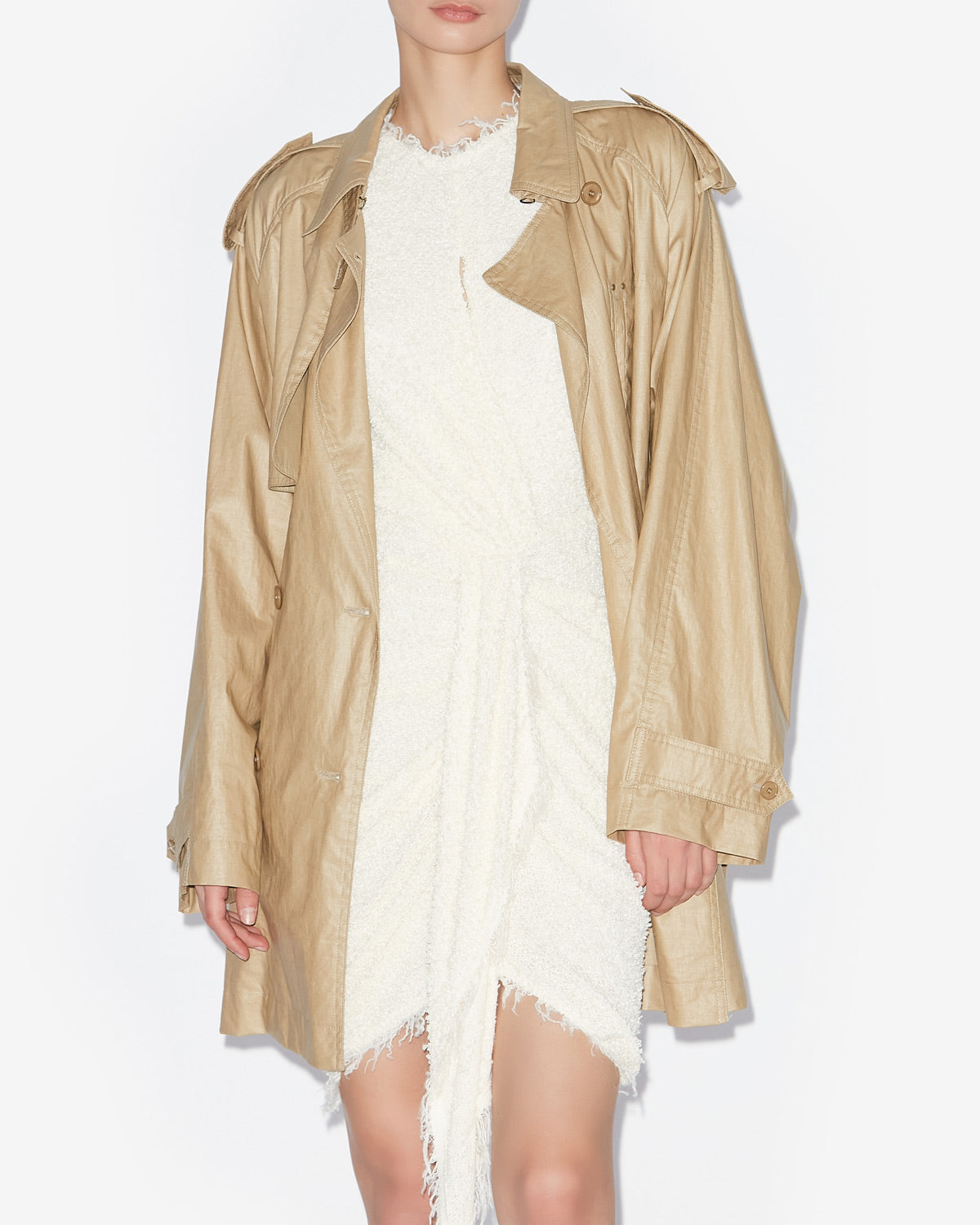 Trenchcoat franny aus beschichtetem leinen - Beige - Woman - 3