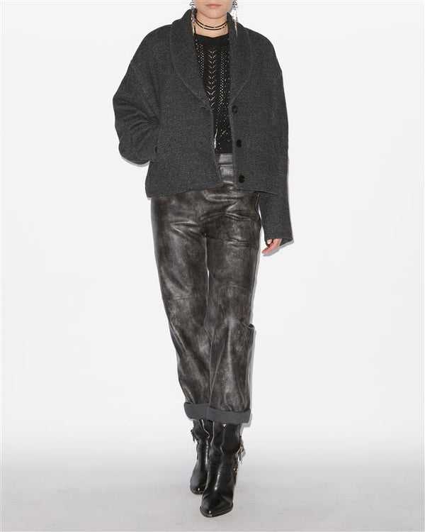 Manteau court lanna en laine vierge - Anthracite - Woman - 1
